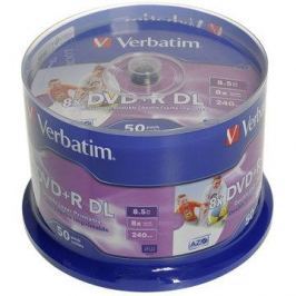 Verbatim DVD+R 8x, Dual Layer Printable 50ks cakebox