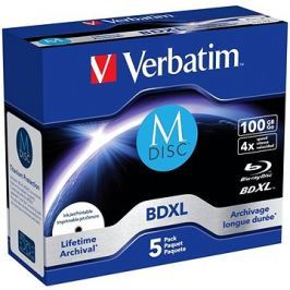 VERBATIM M-DISC BDXL 100GB PRINT. 5pck/BAL Jewel Case