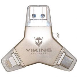Viking USB Flash disk 3.0 4v1 128GB stříbrná