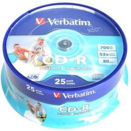 Verbatim CD-R DataLife Protection 52x, Printable 25ks cakebox