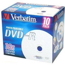 Verbatim DVD-R 16x, Printable 10ks v krabičce