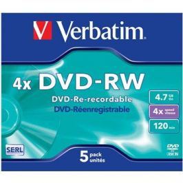 Verbatim DVD-RW 4x, 5ks v krabičce