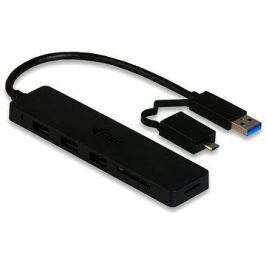 I-TEC USB 3.0 Slim HUB 4 Port + čtečka paměťových karet a OTG redukce