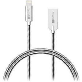 CONNECT IT Wirez Steel Knight Lightning Apple 1m, metallic silver