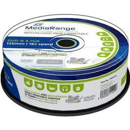 MediaRange DVD-R Waterguard Inkjet Fullprintable 25ks cakebox