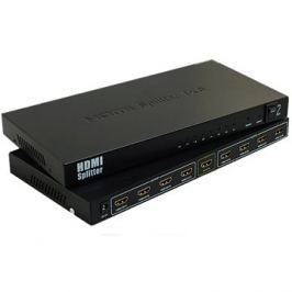 PremiumCord HDMI splitter 1-8 portů kovový s napájecím adaptérem