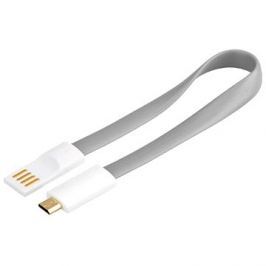 PremiumCord kabel micro USB bílo-šedá 0.2m