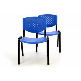 Garthen 40849 Sada 2 x stohovatelná plastová kancelářská židle - modrá