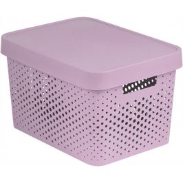 Curver Úložný box s víkem a puntíky Infinity 17 l růžová