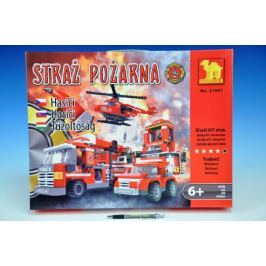 Stavebnice Dromader Hasiči Auto+Vrtulník+Stanice 21901 697ks v krabici 49x38x7cm