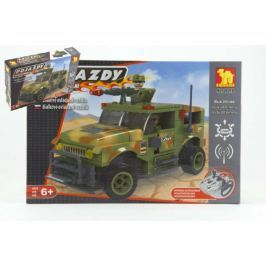 Stavebnice Dromader Vojáci Auto RC 20218 na vysílačku na baterie 284ks v krabici 37x24x7cm