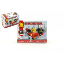 Stavebnice Dromader Hasiči Auto 21101 31ks v krabici 9,5x7x4,5cm