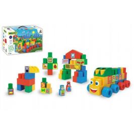 Kostky stavebnice Middle Blocks plast 140ks v krabici 59x35x20cm Wader