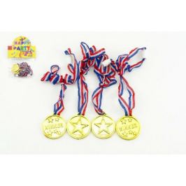 Medaile průměr 4cm 4ks plast v sáčku