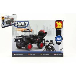 Stavebnice Dromader SWAT Policie Auto 288ks plast v krabici 35x25x5,5cm