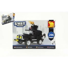 Stavebnice Dromader SWAT Policie Auto 206ks v krabici 32x21,5x5cm