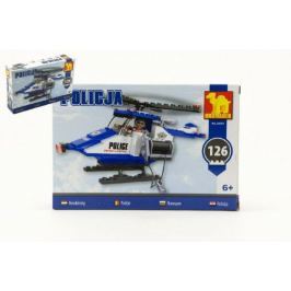 Stavebnice Dromader Policie Vrtulník 23401 126ks v krabici 22x15x4,5cm