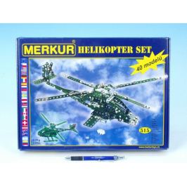 Stavebnice MERKUR Helikopter Set 40 modelů 515ks v krabici 36x27x5,5cm