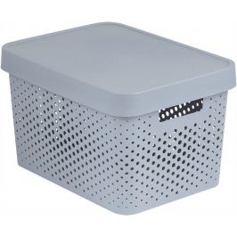 Úložný box INFINITY DOTS - 17 L, šedý