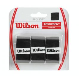 Omotávka na rakety vrchní Wilson Pro Soft Overgrip Black (3 ks)