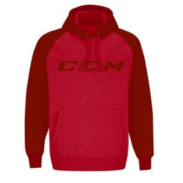 Mikina CCM Pullover Fleece Hood Heather High Risk Red SR