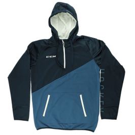 Mikina CCM Tech Fleece Hoody 1/4 Zip Dark Saphire/Ensign Blue SR