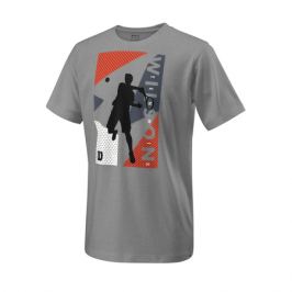 Dětské tričko Wilson Geo Play Tech Tee Heather Grey