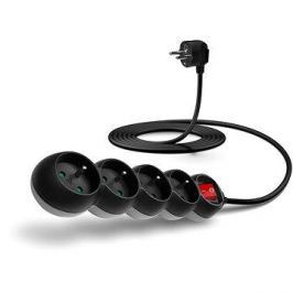 CONNECT IT prodlužovací 230V, 4 zásuvky + vypínač, 3m, černý