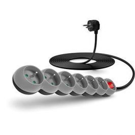 CONNECT IT prodlužovací 230V, 6 zásuvek + vypínač, 5m, šedý